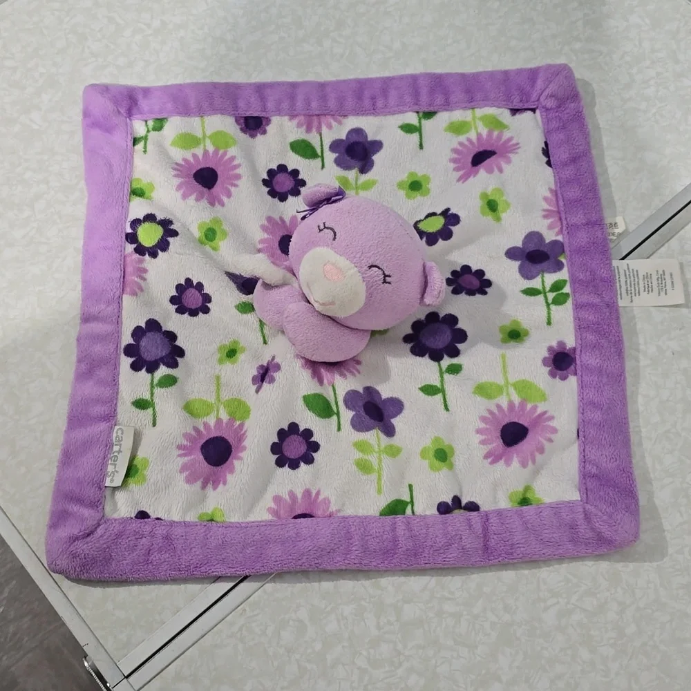 Carters purple floral‎ security blanket